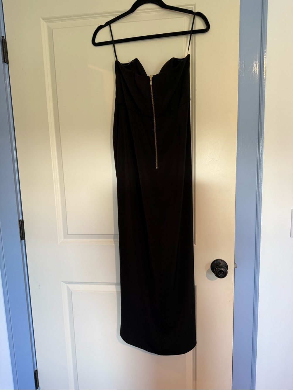 Shona Joy Black Strapless Maxi Dress